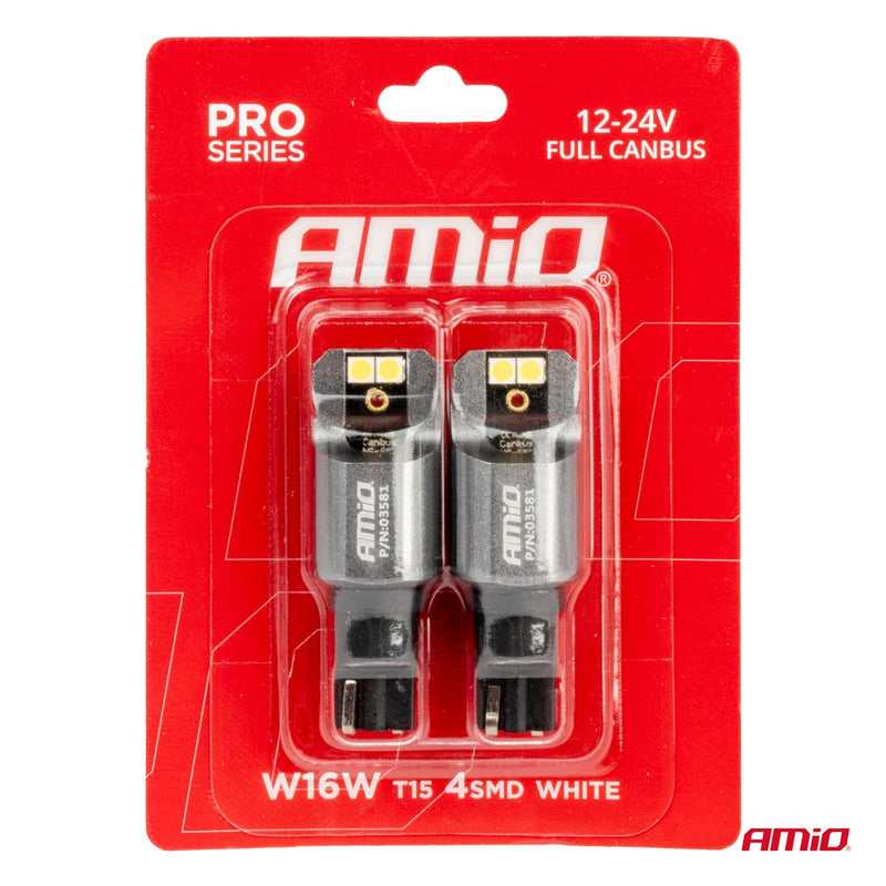 Drita LED CANBUS PRO T15 W16W 4x3030 SMD të bardha 12/24V FULL CANBUS-4
