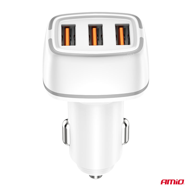 Karikues veture 2x USB-A + USB-C 32W 12/24V-3