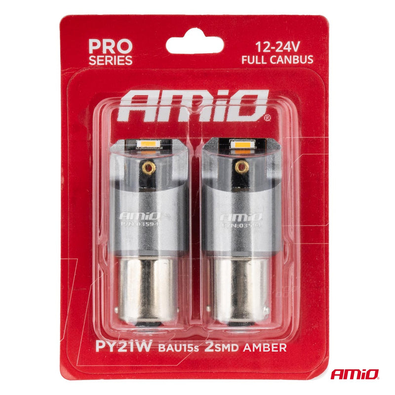 Poç LED CANBUS PRO series PY21W 2x1860 SMD i verdhë (amber) 12V/24V-4