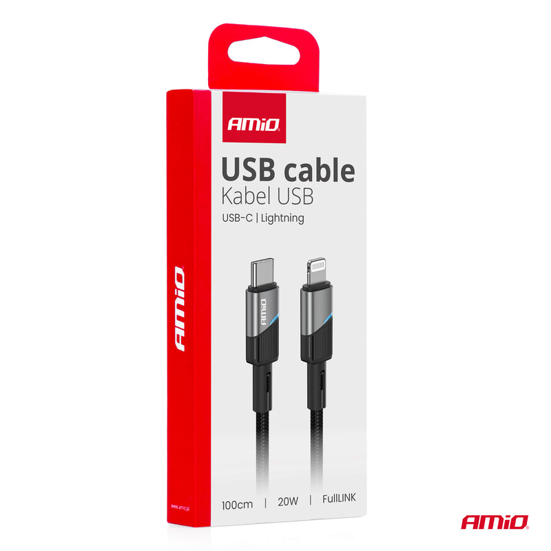 Kabllo USB-C në Lightning 20W 100 cm FullLINK-1