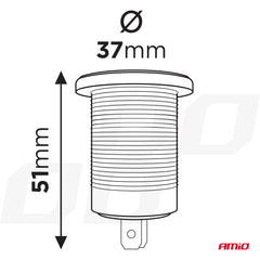 Karikues i papërshkueshëm nga uji për telefon me voltmetër digjital dhe 2x USB 12/24V-3
