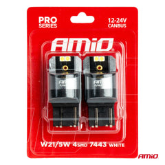 Drita LED CANBUS PRO 7443 W21/5W 4x3030 SMD të bardha 12/24V-4