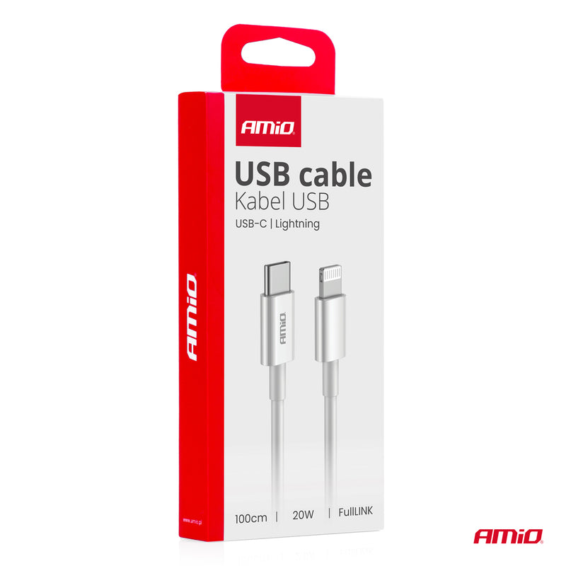 Kabllo USB-C në Lightning 20W 100 cm FullLINK-1