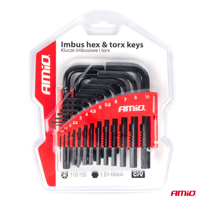 Set çelësash imbus HEX & TORX CRV të zi 22 copë-4