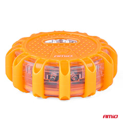 Dritë paralajmëruese portative LED për rrugë me funksion llambe dore, 3xAAA IP65 12SMD + 3SMD-5