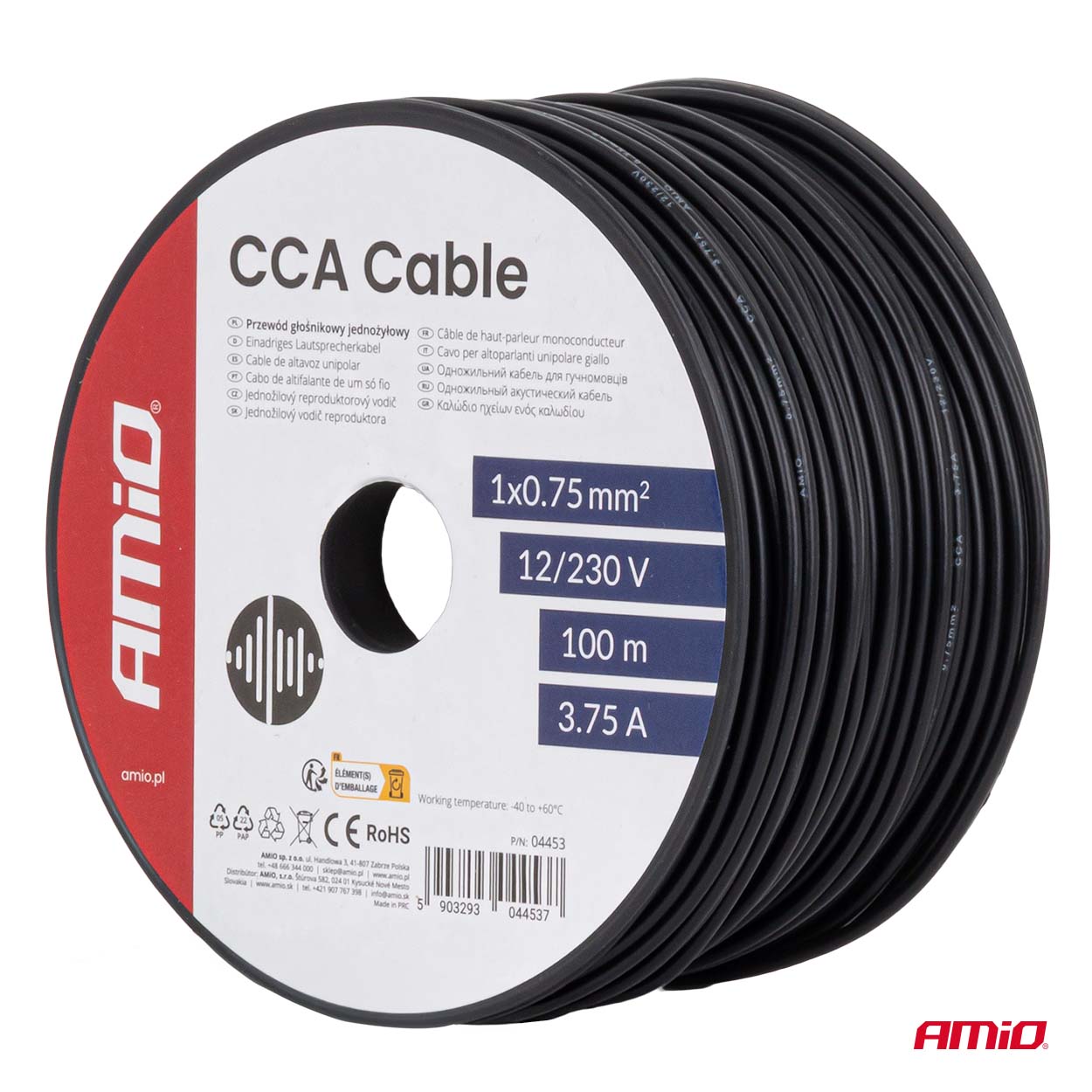 Kabllo CCA 1x0.75mm² 100m 3.75A 12/230V-5