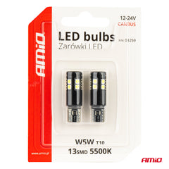Drita LED CANBUS T10 W5W 13SMD 3030 të bardha 12V/24V-5