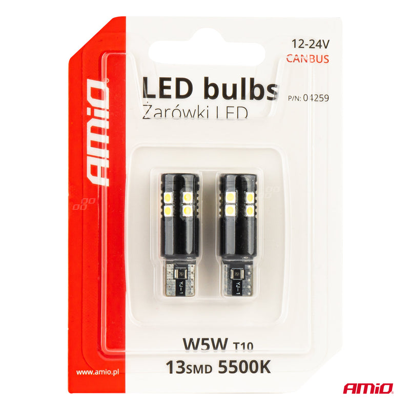 Drita LED CANBUS T10 W5W 13SMD 3030 të bardha 12V/24V-5