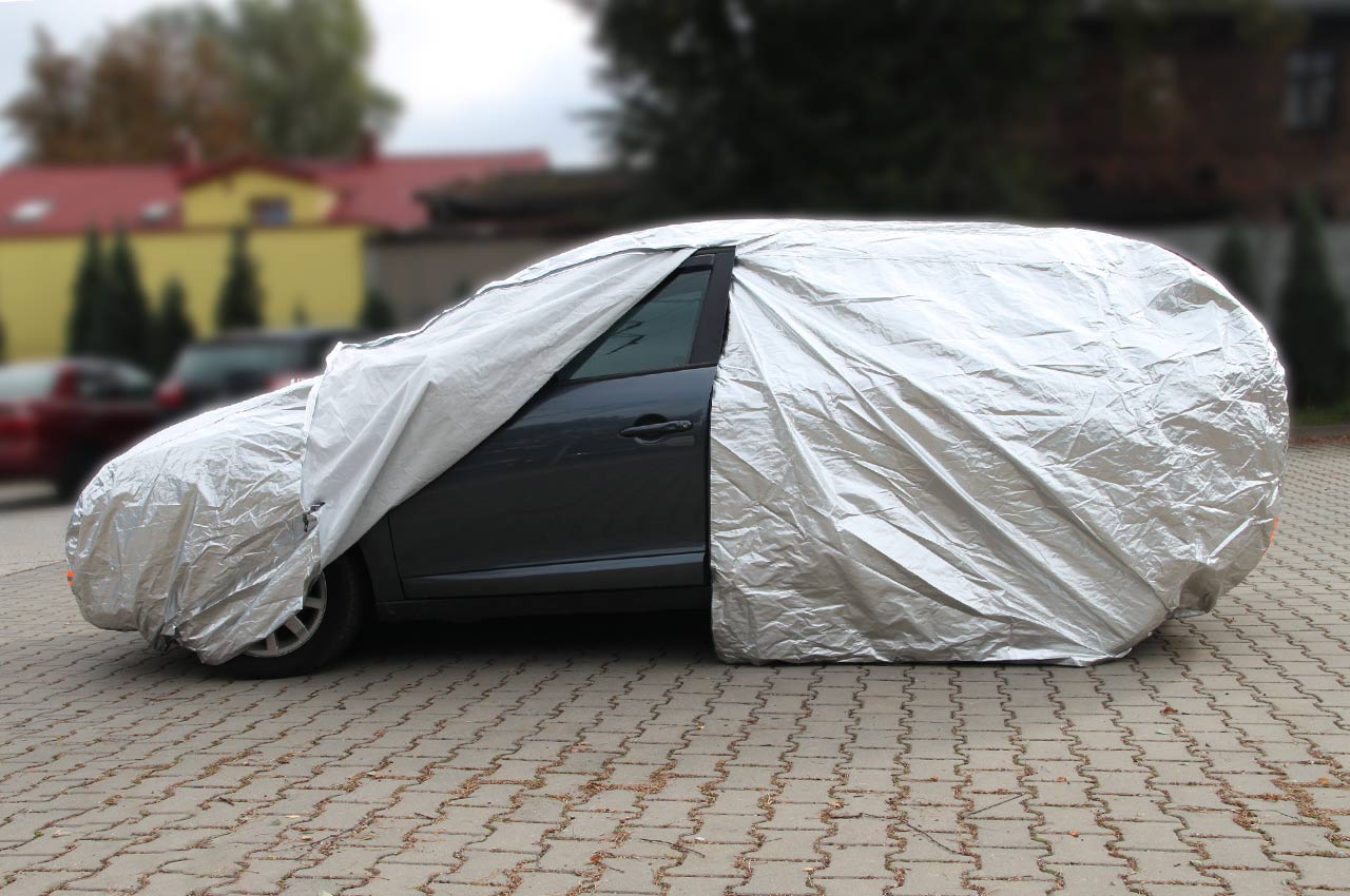 Mbulesë alumini për veturë me zinxhir, reflektuese, 120g + pambuk, ngjyrë silver, madhësia L-5