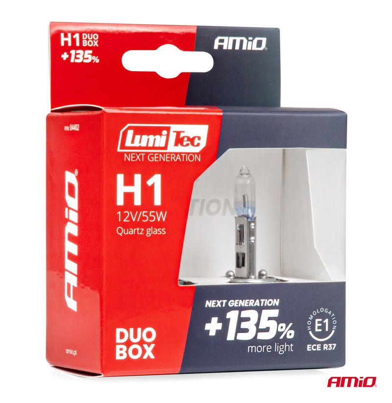 Llamba halogjene H1 12V 55W LumiTec NEXT GENERATION +135% DUO-3