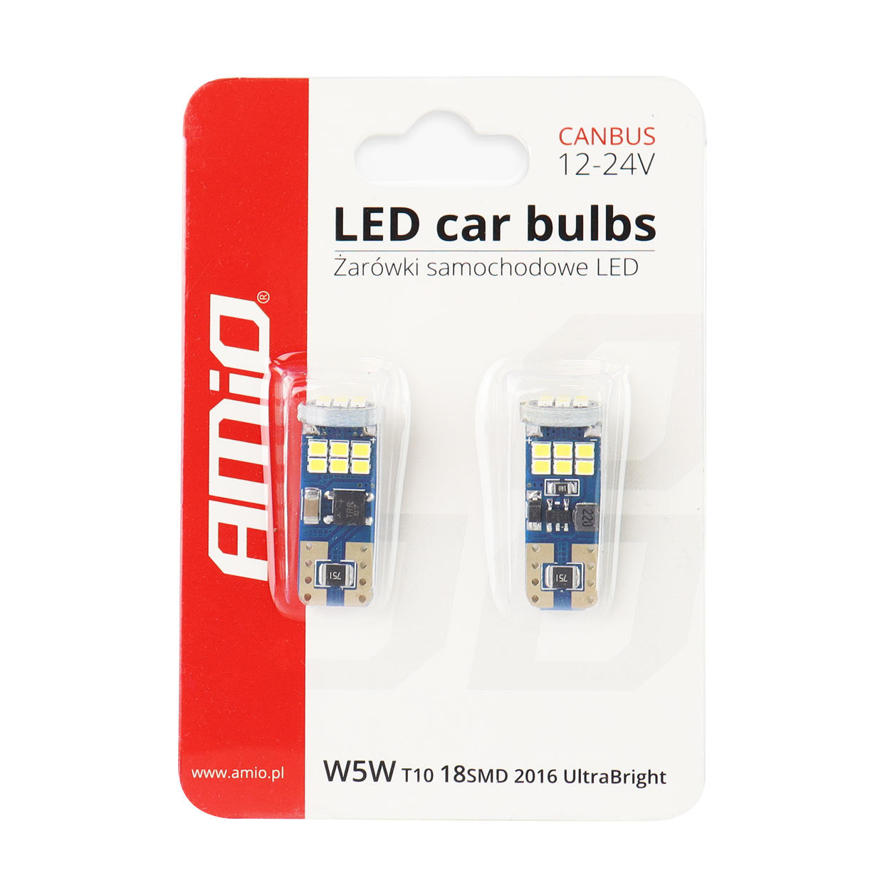 Drita LED CANBUS 18SMD UltraBright 2016 T10e (W5W) të bardha 12V/24V