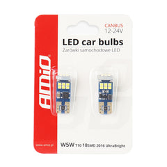 Drita LED CANBUS 18SMD UltraBright 2016 T10e (W5W) të bardha 12V/24V-1