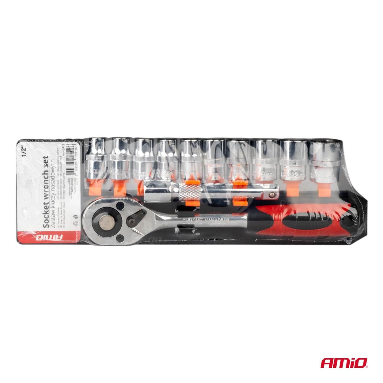 Set çelësash me rrathë dhe mekanizëm ratchet, matës metrik, 11 copë (1/2" 10–24 mm)-5
