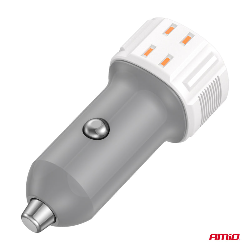 Karikues veture USB-A + USB-C 38W 12/24V-4