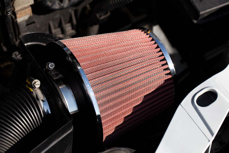 Filter ajri konik për veturë kuqe/carbon, universal, 3 adapterë montimi-6