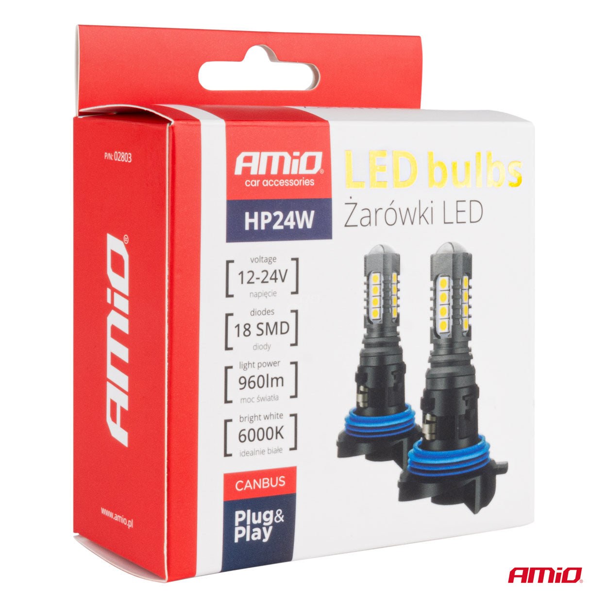 Llambë LED CANBUS 3030 18SMD HP24W e bardhë 12V/24V