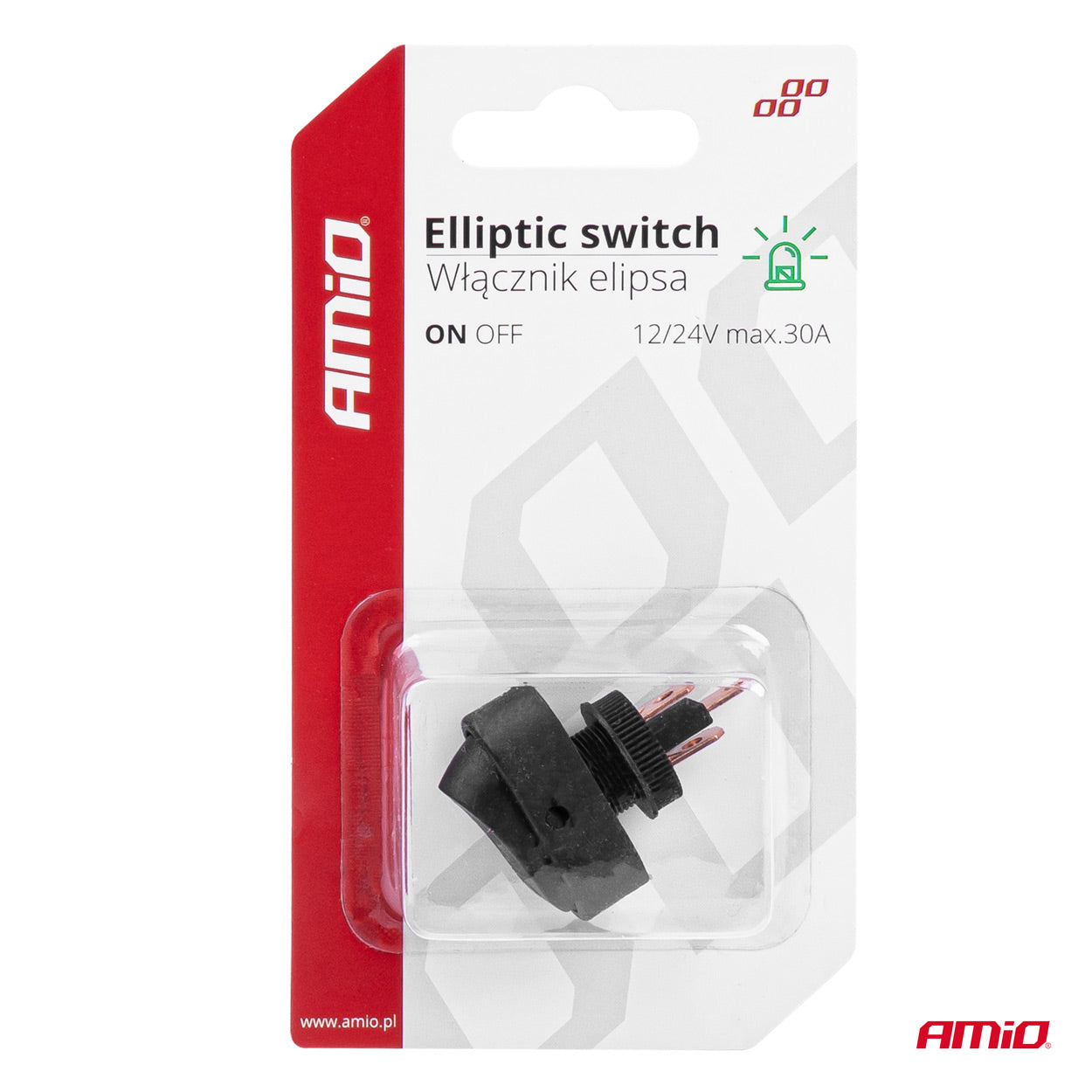 Ndërprerës eliptik me dritë të gjelbër 12/24V max 30A ON/OFF-6
