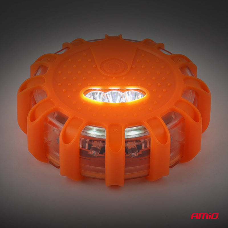 Dritë paralajmëruese portative LED për rrugë me funksion llambe dore, 3xAAA IP65 12SMD + 3SMD-6