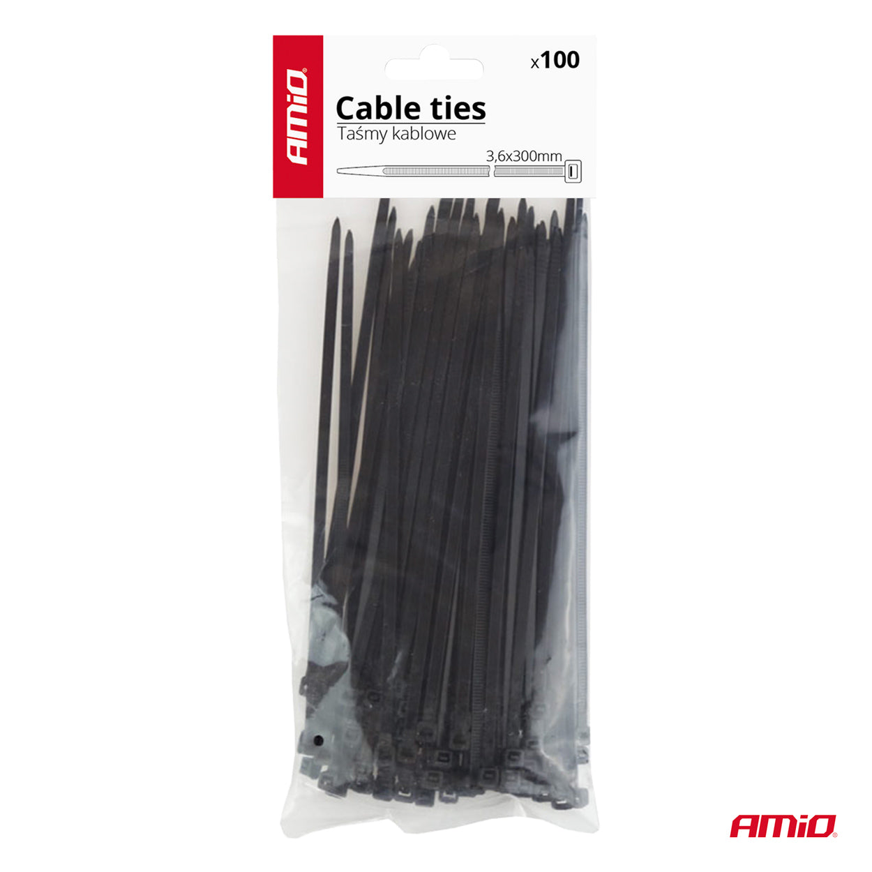 Lidhëse kabllosh të zeza 3.6×300 mm – 100 copë-4