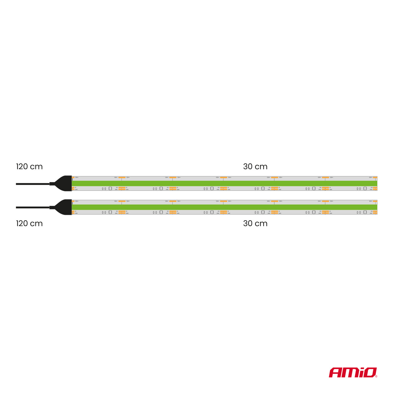 Shirita LED COB fleksibël jeshil 2x30 cm 12V-4