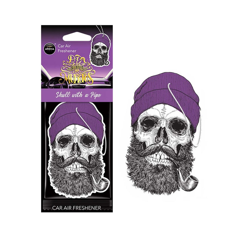 Car air freshener AROMA CAR MUERTOS Skull with a Pipe Coral Stuff-1