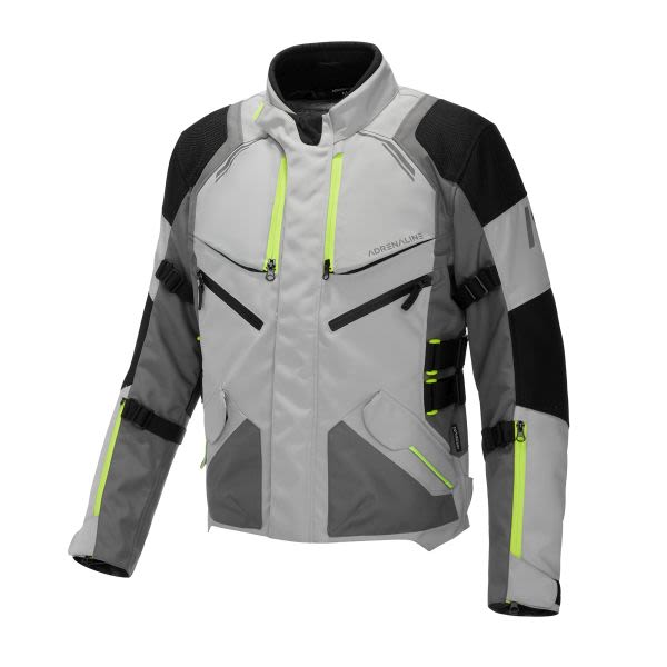 Xhaketë turistike motoçiklete ADRENALINE BERGEN PPE, ngjyrë gri / e verdhë fluoreshente, madhësia 3XL-1