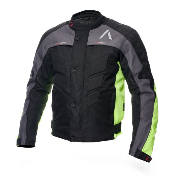 Xhaketë turistike motoçiklete ADRENALINE PYRAMID 2.0 PPE, ngjyrë e zezë / fluoreshente / gri / e verdhë, madhësia 2XL