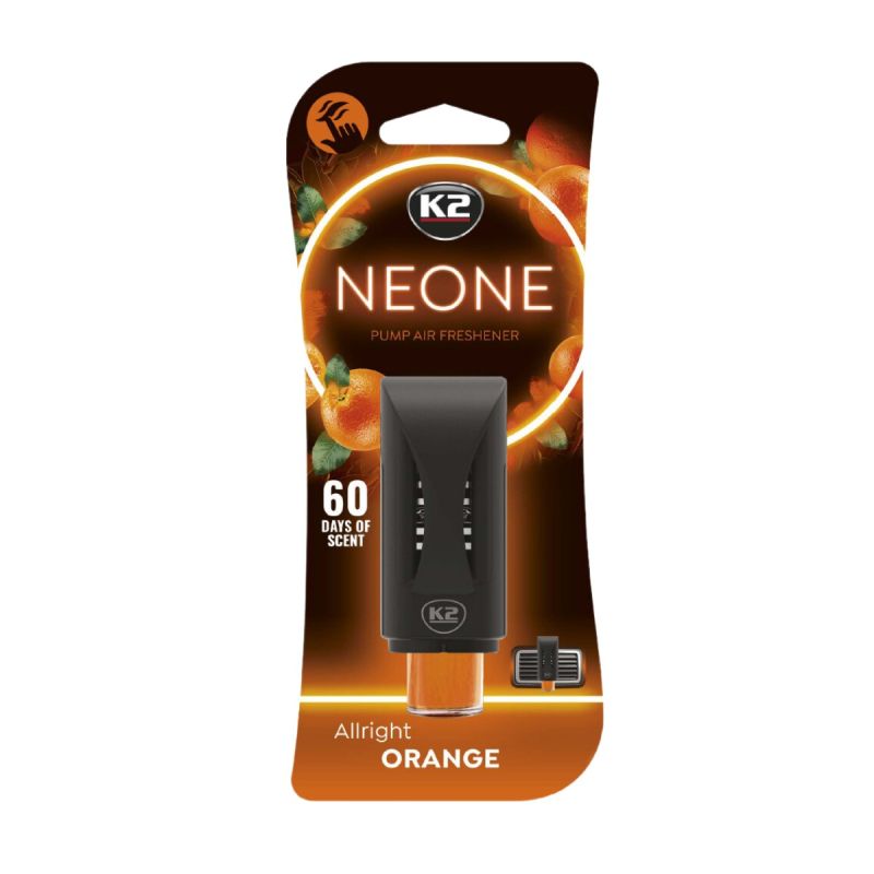 K2 Aromatizues për veturë për ventilim – NEONE ALLRIGHT ORANGE (me pompë)