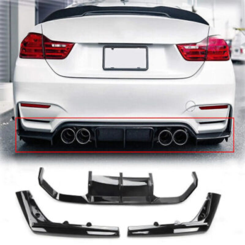 Difuzor i pasëm me splittera anësorë të pasëm për BMW F30 / F82 ( M3/M4 Series)-2