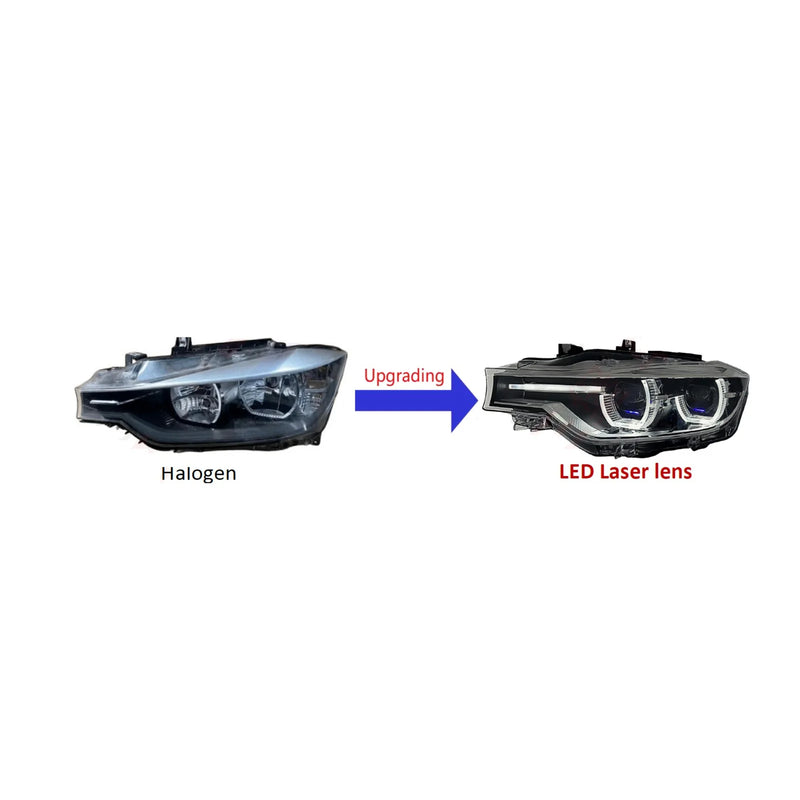 Nga Halogjen në LED Laser Lens me DRL të bardhë ose DRL të verdhë limoni për BMW F30 (3 Series)-1