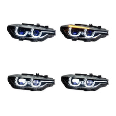 Nga Halogjen në LED Laser Lens me DRL të bardhë ose DRL të verdhë limoni për BMW F30 (3 Series)-4
