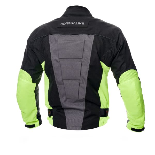 Xhaketë turistike motoçiklete ADRENALINE PYRAMID 2.0 PPE, ngjyrë e zezë / fluoreshente / gri / e verdhë, madhësia 3XL