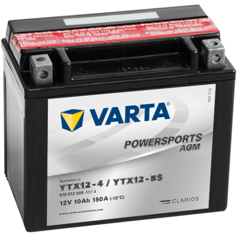 Bateri motorri Varta YTX 12-BS 10.0 AH