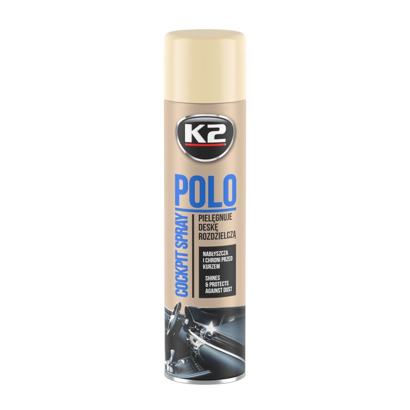 K2 POLO COCKPIT VANILLA 600ml – sprej për mirëmbajtjen dhe pastrimin e enterierit të veturës (konsolës dhe plastikave)