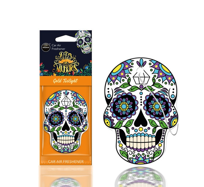 Car air freshener AROMA  DIA DE LOS MUERTOS Gold Tatoo-1