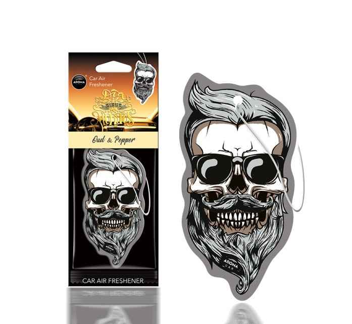 Car air freshener AROMA DIA DE LOS MUERTOS Oud&Pepper Skull-1