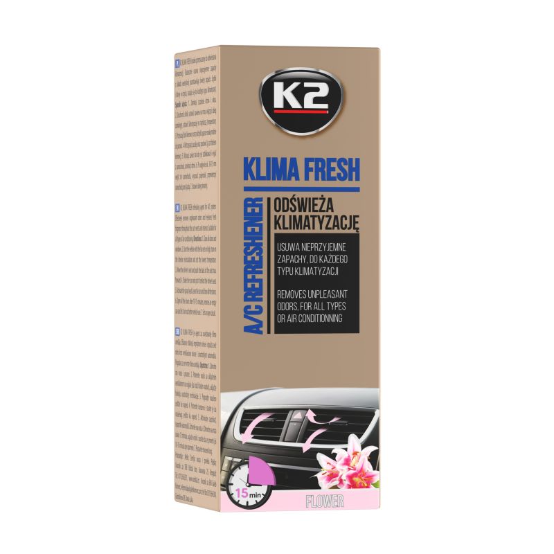 K2 Aromatizues dhe pastrues për klimën e veturës – KLIMA FRESH FLOWER 150ml