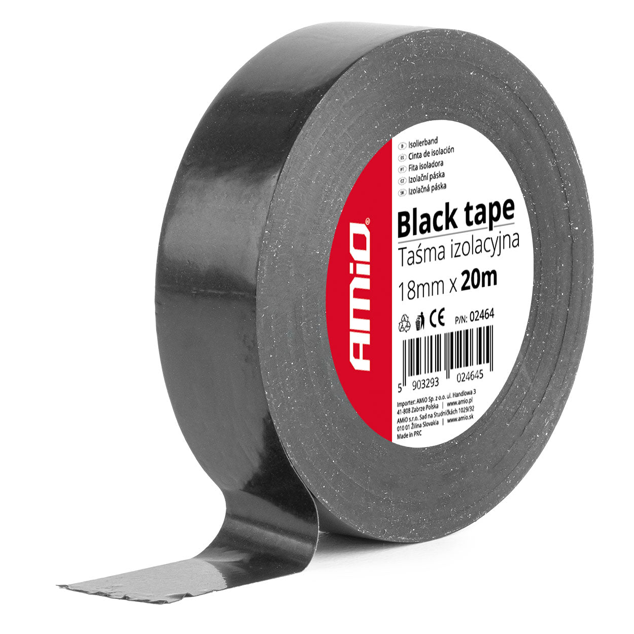 Shirit ngjitës i zi 18 mm x 20 m (1 copë)