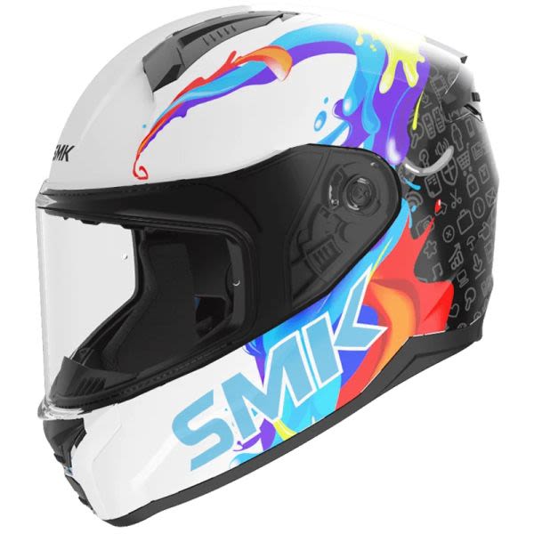 Kaskë integrale për fëmijë SMK BIONIC KIDS SPLASH, ngjyrë e zezë / blu / e bardhë, madhësia KS, unisex