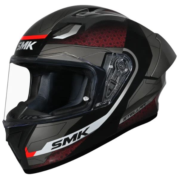 Kaskë integrale SMK STELLAR SPORT FLIGHT, ngjyrë e zezë / gri / e kuqe, madhësia S, unisex