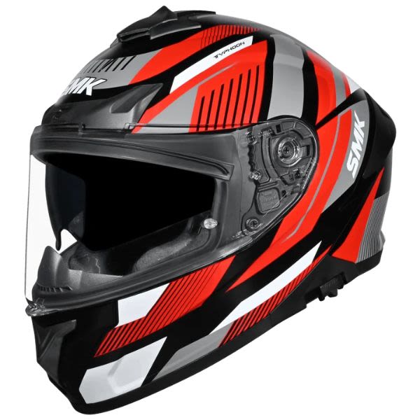 Kaskë integrale SMK TYPHOON SPARKO, ngjyrë e zezë / gri / e kuqe, madhësia L, unisex