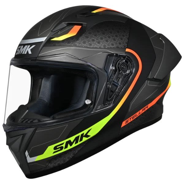 Kaskë integrale SMK STELLAR SPORT FLIGHT, ngjyrë e zezë / gri / e verdhë, madhësia M, unisex