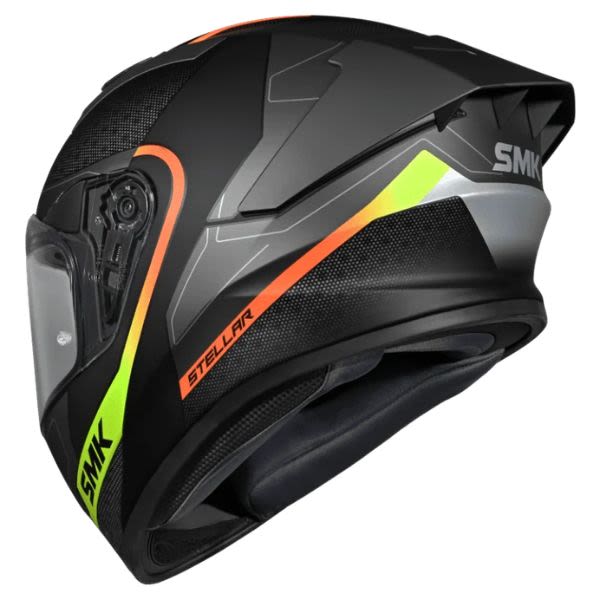 Kaskë integrale SMK STELLAR SPORT FLIGHT, ngjyrë e zezë / gri / e verdhë, madhësia M, unisex