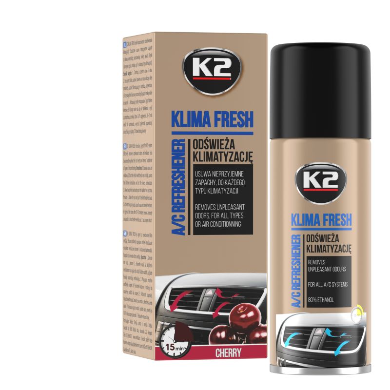 K2 Aromatizues dhe pastrues për klimën e veturës – KLIMA FRESH CHERRY 150ml