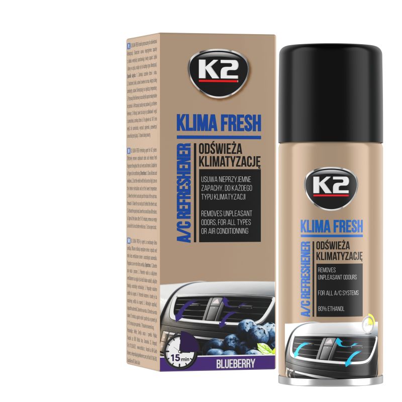 K2 Aromatizues dhe pastrues për klimën e veturës – KLIMA FRESH BLUEBERRY 150ml