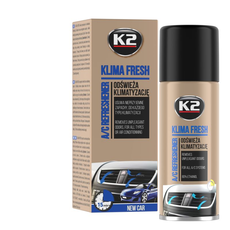 K2 Freskues dhe pastrues për klimën dhe enterierin e veturës – KLIMA FRESH NEW CAR 150ml