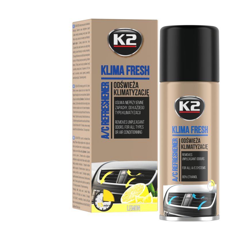 K2 Lëng për pastrimin dhe freskimin e klimës së veturës – KLIMA FRESH LEMON 150ml