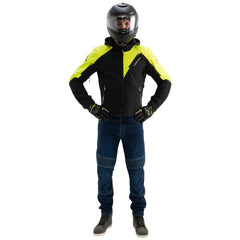 Xhaketë turistike motoçiklete ADRENALINE FREEDOM PPE, ngjyrë e zezë / e verdhë fluoreshente, madhësia L-2